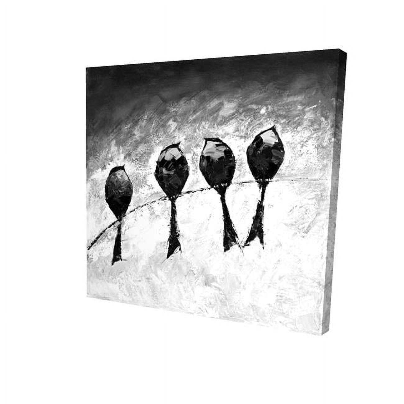 32 x 32 in. Four Birds Perched-Print on Canvas