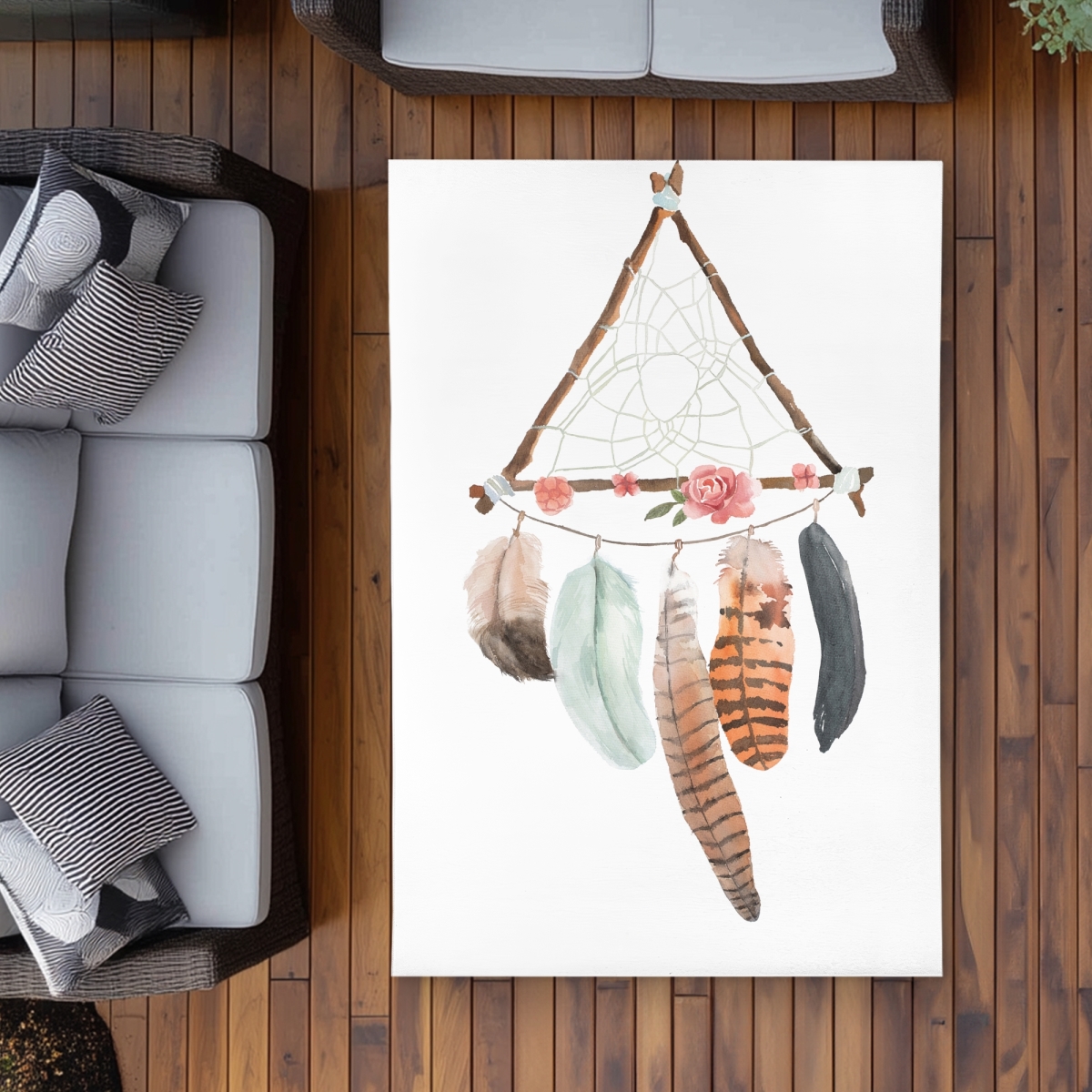 C1ROAR467DTDMX 4 x 6 ft. Triangular Dream Catcher Outdoor Area Rug - Home Decor Spirituality - Rectangle