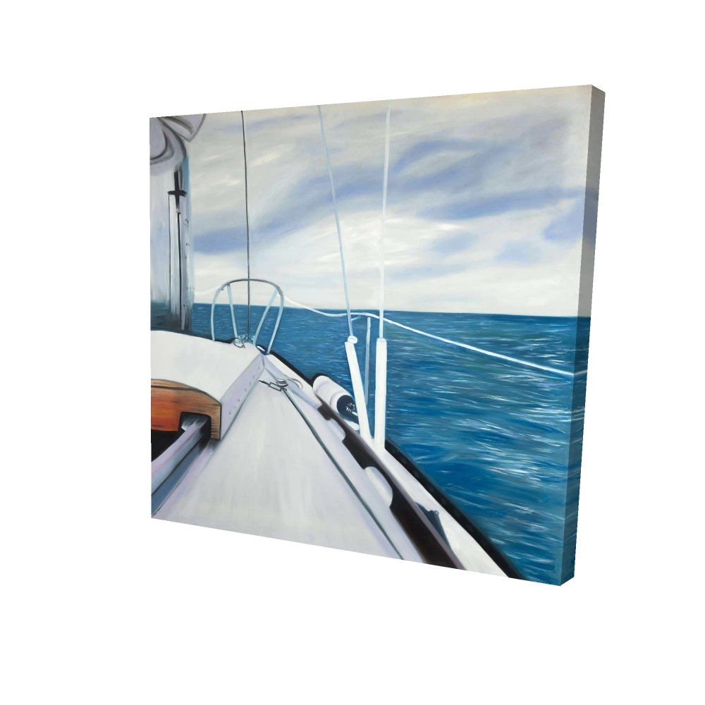 2080-0808-CO122 8 x 8 in. Sail on the Water Marine Canvas - Bathroom Home Decor Art