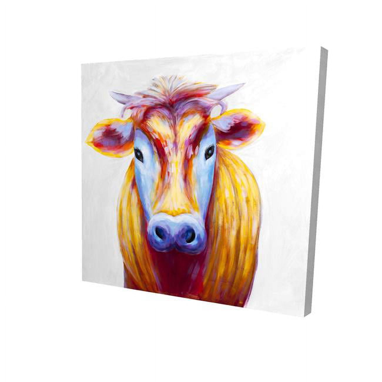 32 x 32 in. Colorful Country Cow-Print on Canvas