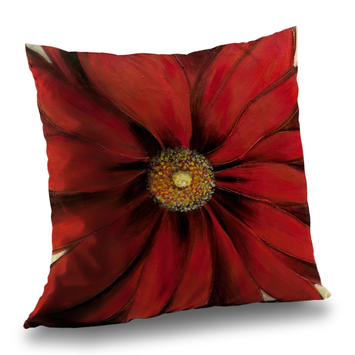 C1PC1414Q5VDVM 14 x 14 in. Red Daisy - Floral Poly Twill Throw for Home Decor