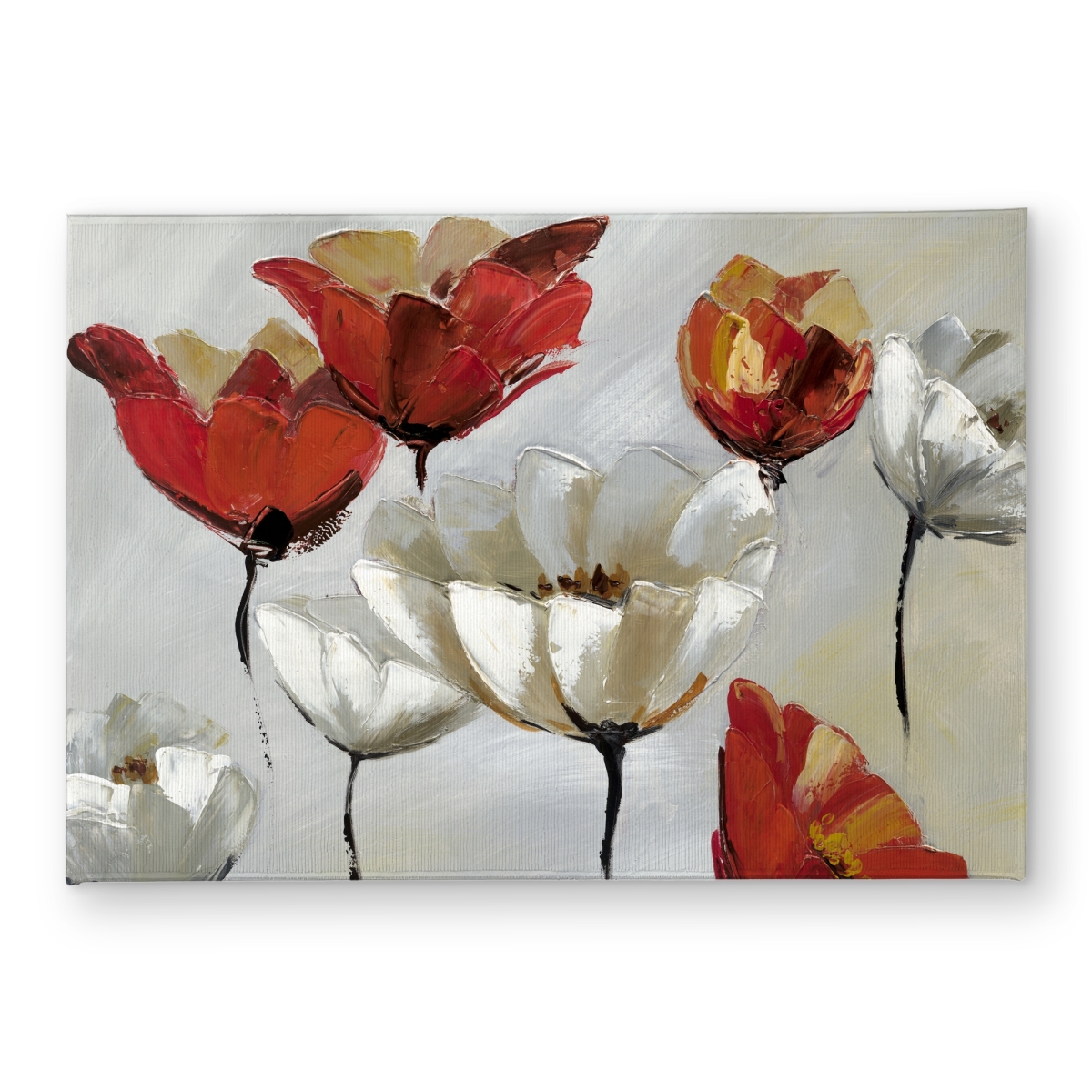 CODM1724RL62QA 17 x 24 in. Abstract Red & White Flowers Door Mat - Bedroom Decor
