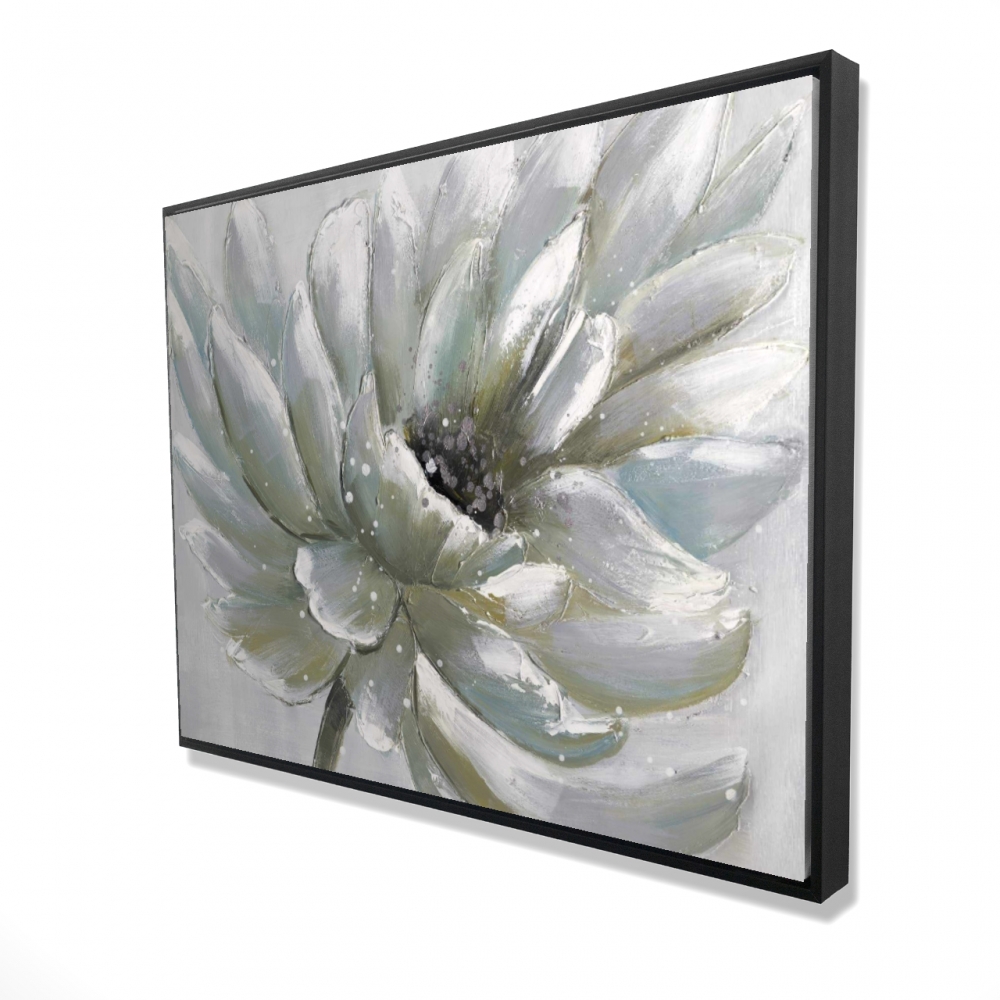 2081-3648-FL5 36 x 48 in. White Chrysanthemum - Framed Canvas Floral Home Decor