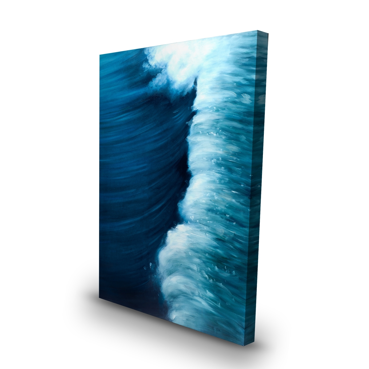 C1RC24368O0VGF 24 x 36 in. Wave - Contemporary Blue Canvas for Home Decor - Modern Art