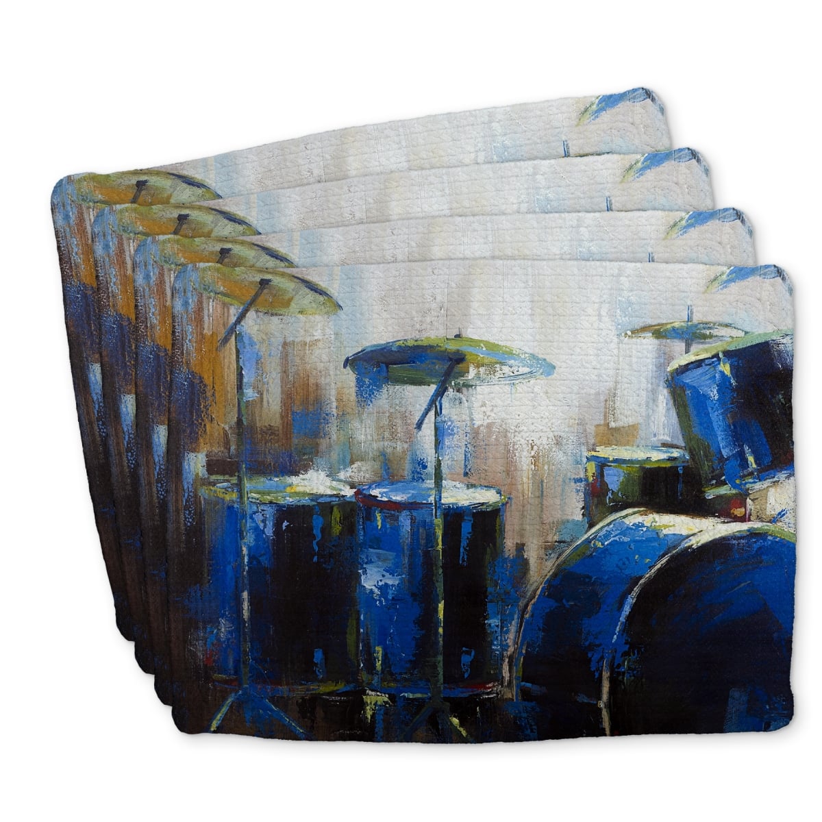 Picture of Begin Home Decor C4BP14181MBHO4 14 x 18 in. Abstract Drums Braided Polyester Placemat - Home Decor - Set of 4