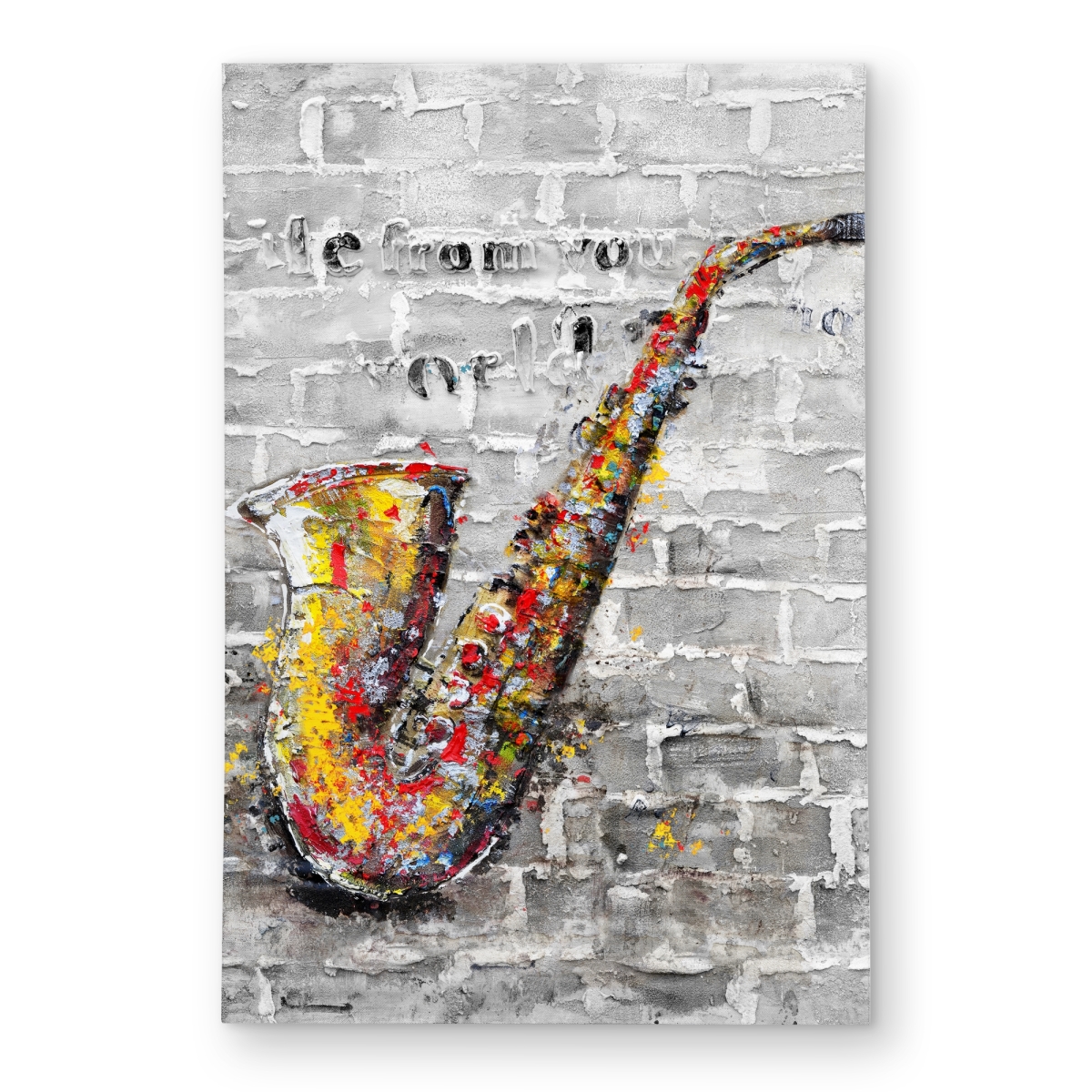 C1ROAR46W7L5MJ 4 x 6 ft. Graffiti of a Saxophone Rug - Contemporary Man Cave Decor - Rectangle