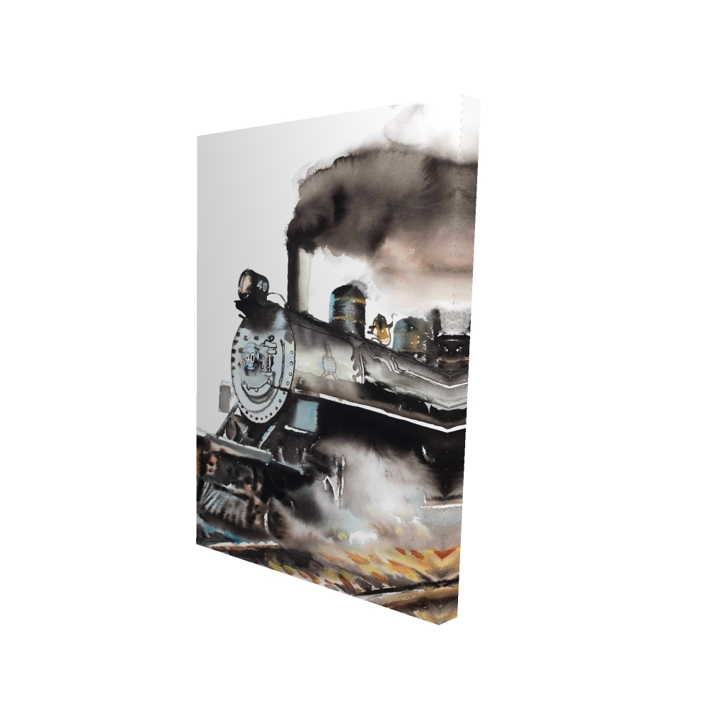 2080-3624-TR75 24 x 36 in. Vintage Steam Train Canvas - Office Transportation Home Decor