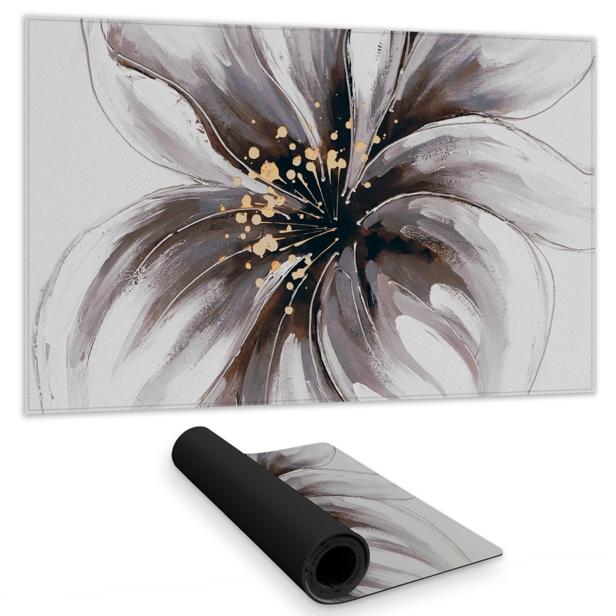 C1DM14244RXJQT 14 x 24 in. Purple Orchid - Illustrative Floral Gaming Mat for Home Decor