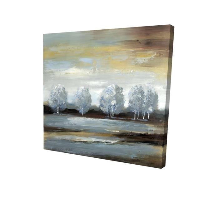 16 x 16 in. Grey Landscape-Print on Canvas