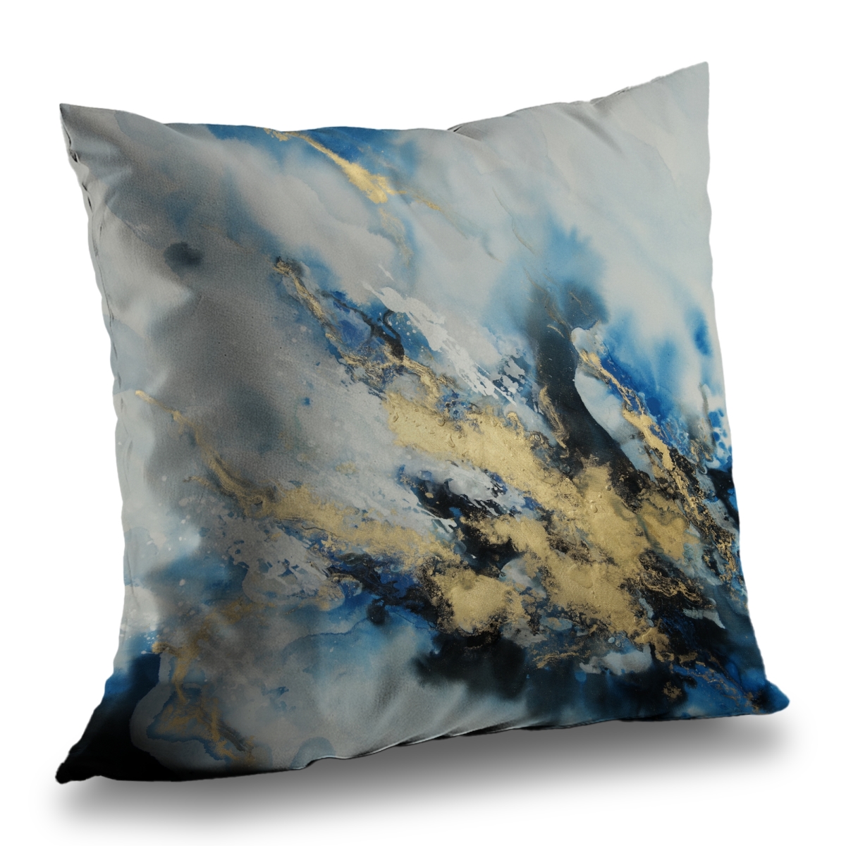 C1PC1414F39E30 14 x 14 in. Blue Marble - Office Abstract Poly Twill Throw for Home Decor