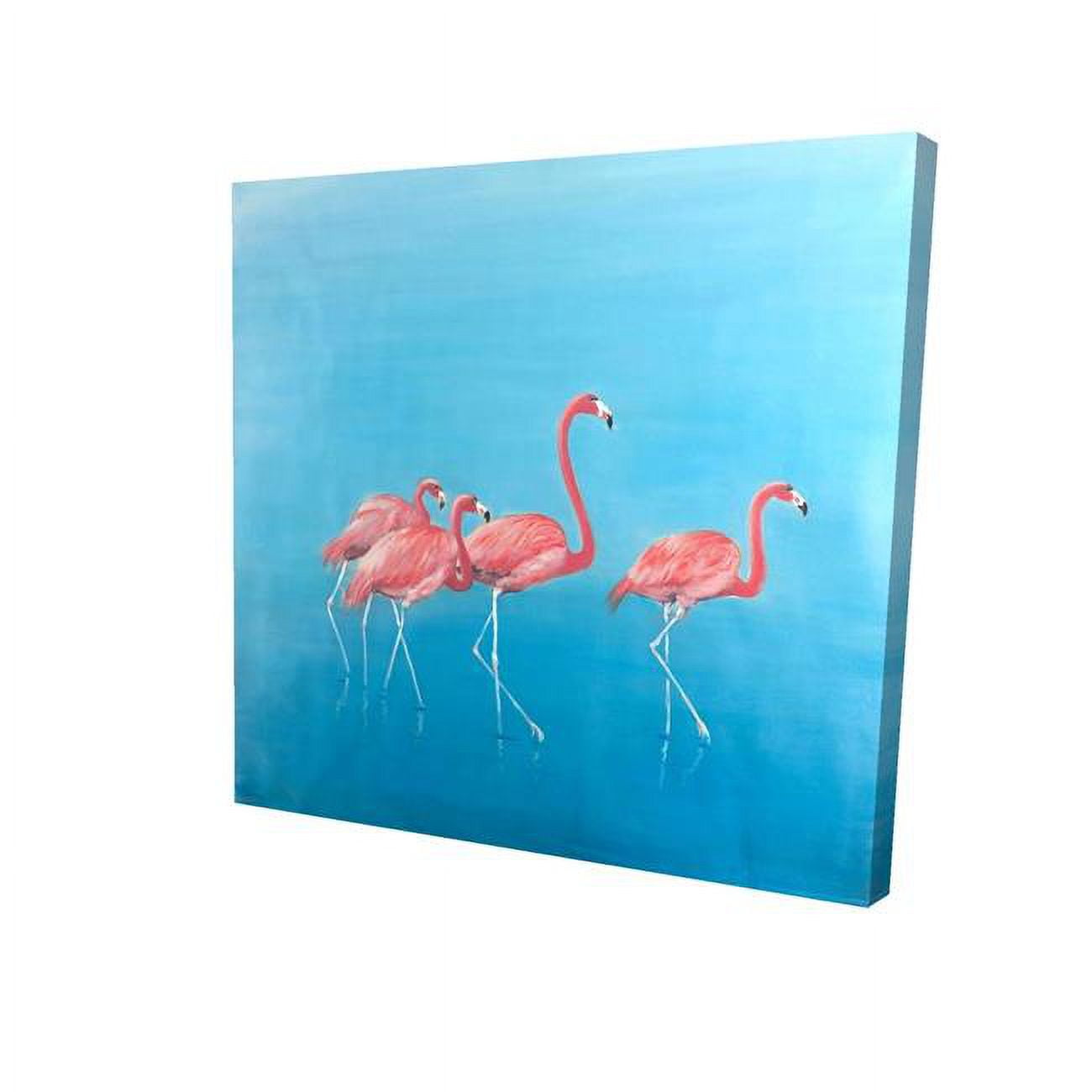 32 x 32 in. Four Flamingos-Print on Canvas