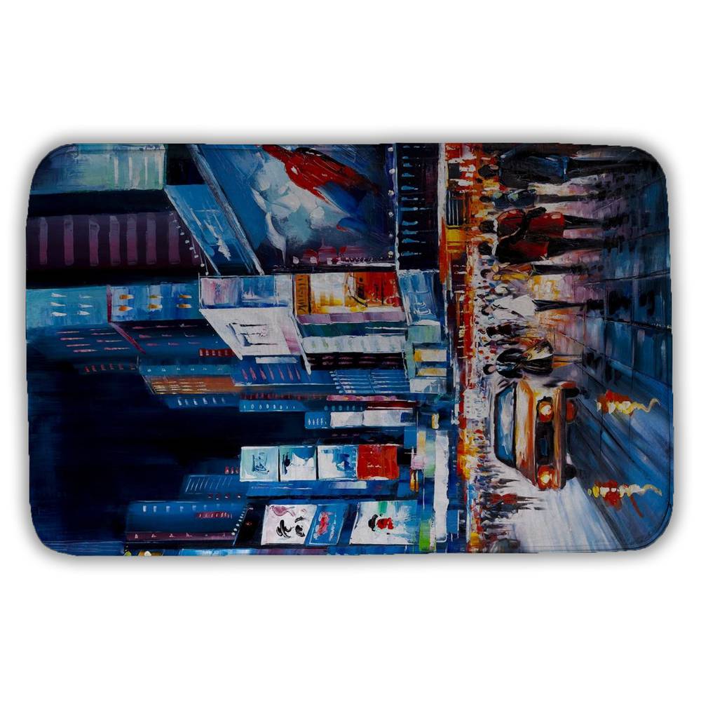 5930-3421-CI183 21 x 34 in. Times Square Perspective - Scenic Classic Blue Bath Mat for Home
