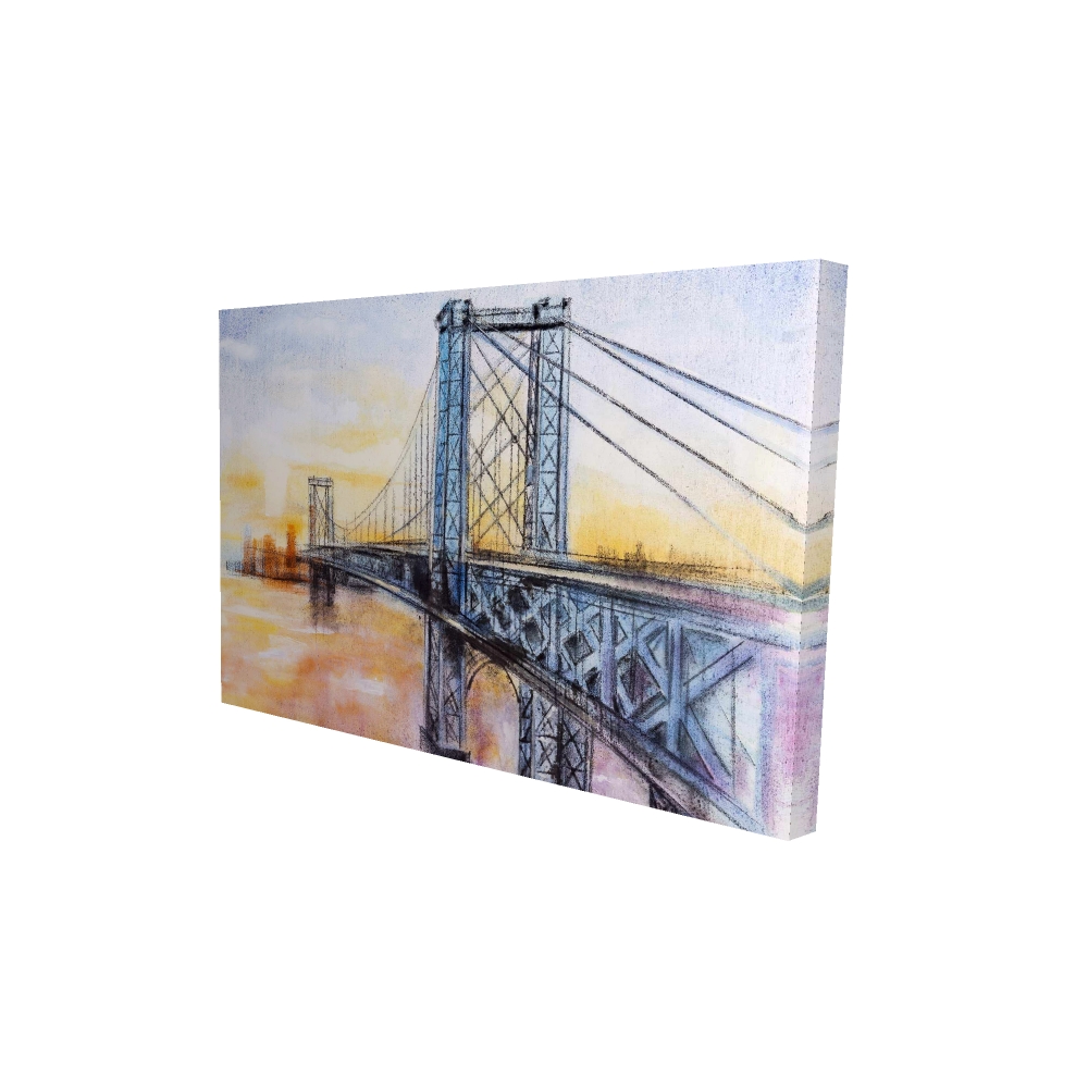 2080-2436-CI210 24 x 36 in. Abstract Brooklyn Bridge - Bedroom Architecture Canvas Decor