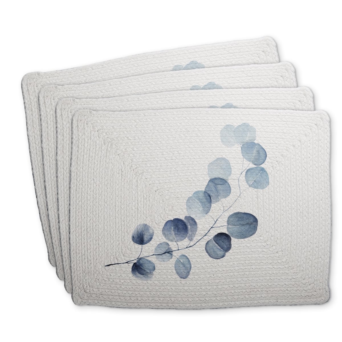 Picture of Begin Home Decor C4BP1418S1NII8 14 x 18 in. A Branch of Eucalyptus - Braided Polyester Placemat for Home Decor - Set of 4