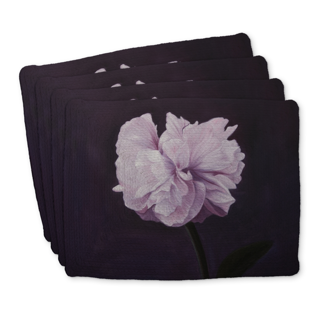 Picture of Begin Home Decor C4BP1418MKJ6PZ 14 x 18 in. Beautiful Purple Flower - Braided Polyester Placemat for Home Decor - Set of 4