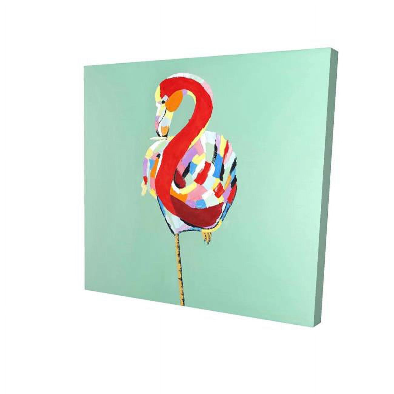 32 x 32 in. Colorful Abstract Flamingo-Print on Canvas
