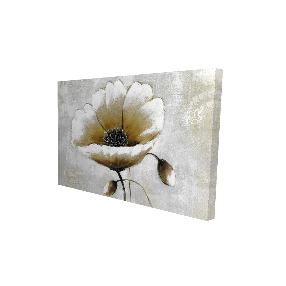2080-2436-FL6 24 x 36 in. Modern Beige Flower - Botanical Canvas for Home Decor