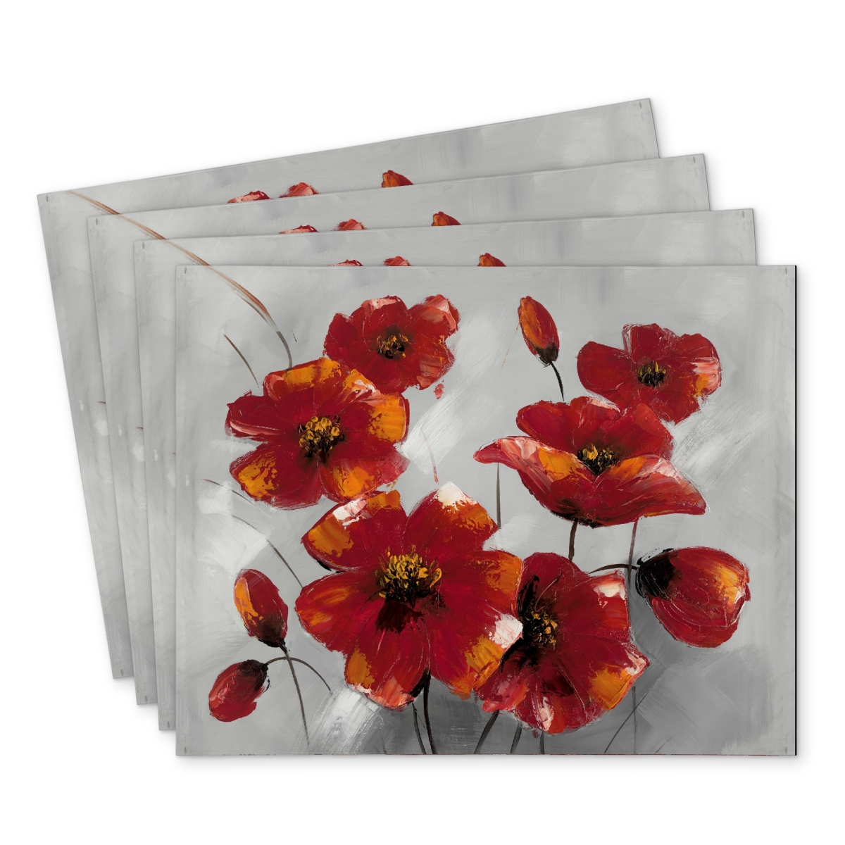 Picture of Begin Home Decor C4PP1418MGLC4E 14 x 18 in. Anemone Flowers Polyester Placemat for Elegant Home Decor - Set of 4
