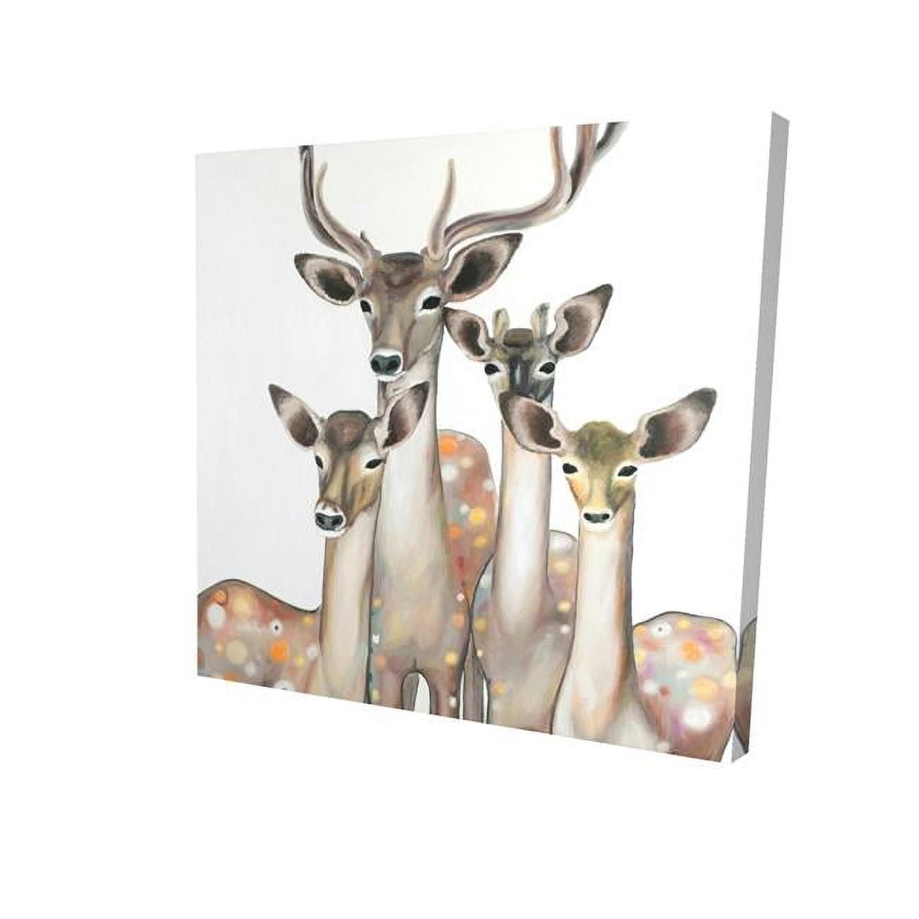 32 x 32 in. Group of Abstract Deers-Print on Canvas