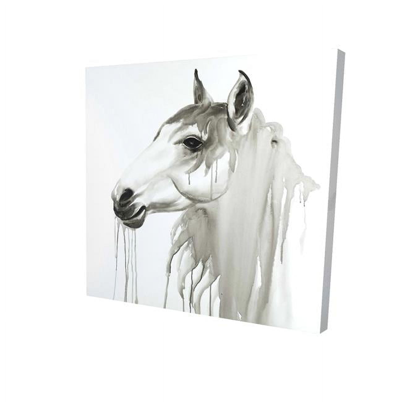 32 x 32 in. Beautiful White Horse-Print on Canvas