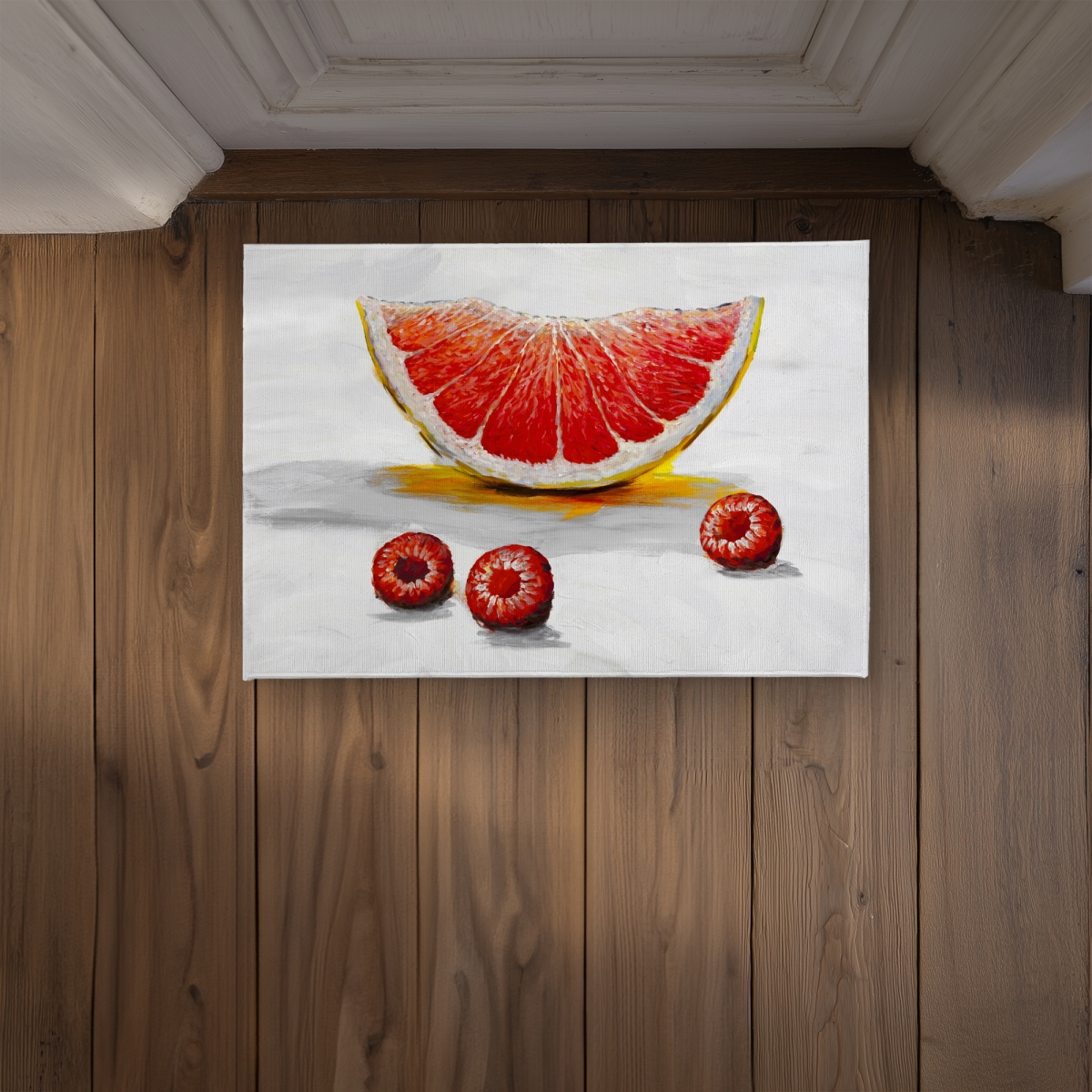 CODM1724E44Z9O 17 x 24 in. Grapefruit Slice Red Gastronomy Door Mat - Indoor Outdoor Decor