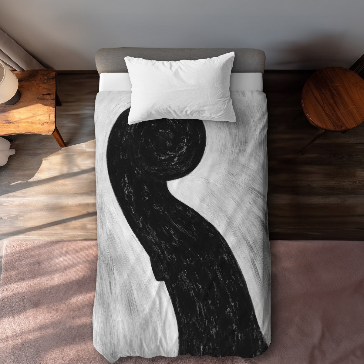 C1DCTXLWTKNKXI Twin Extra Long Scroll Violin Monochrome Instrument Duvet Cover - Home Decor