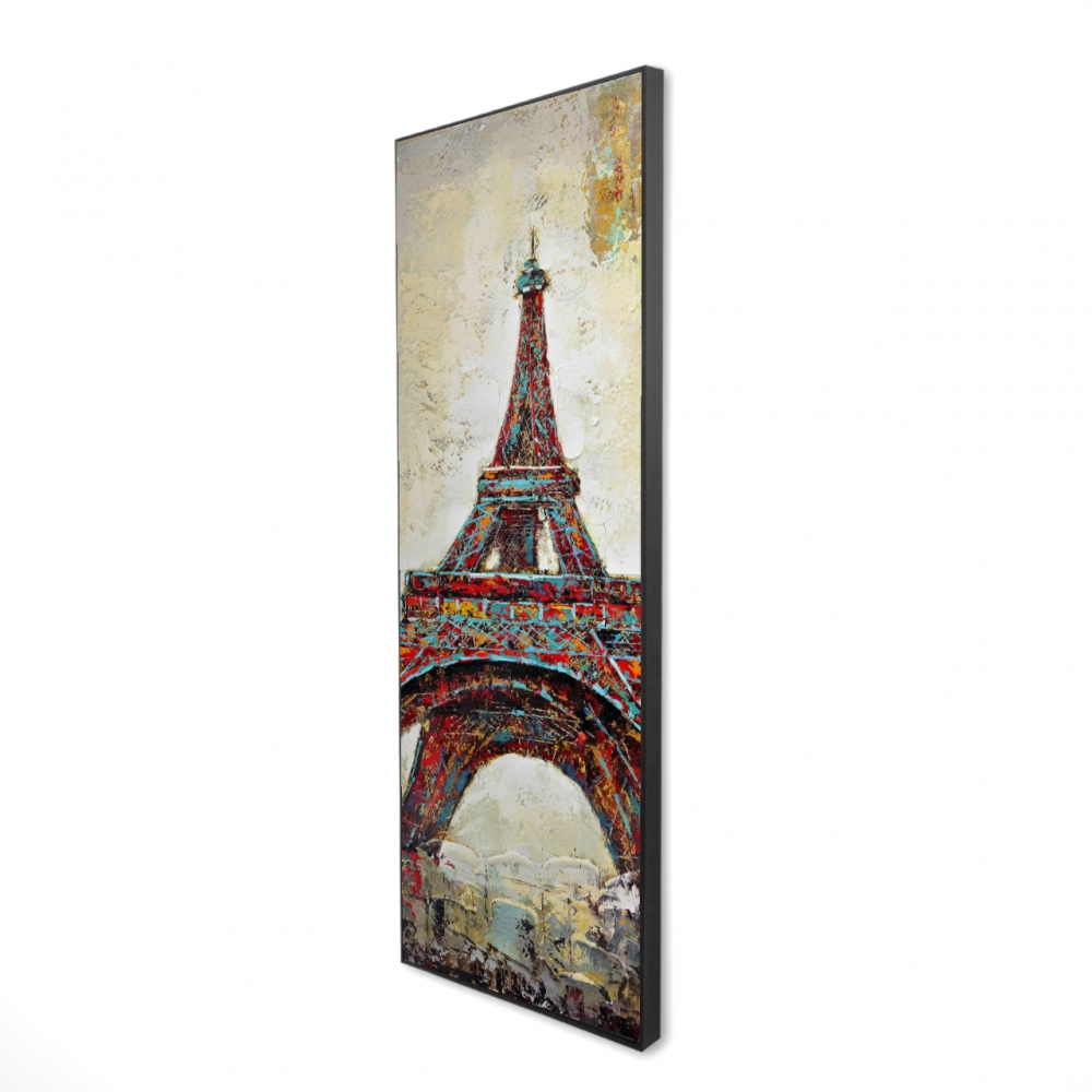 2081-6020-CI47 20 x 60 in. Abstract Eiffel Tower - Framed Canvas Home Decor Art