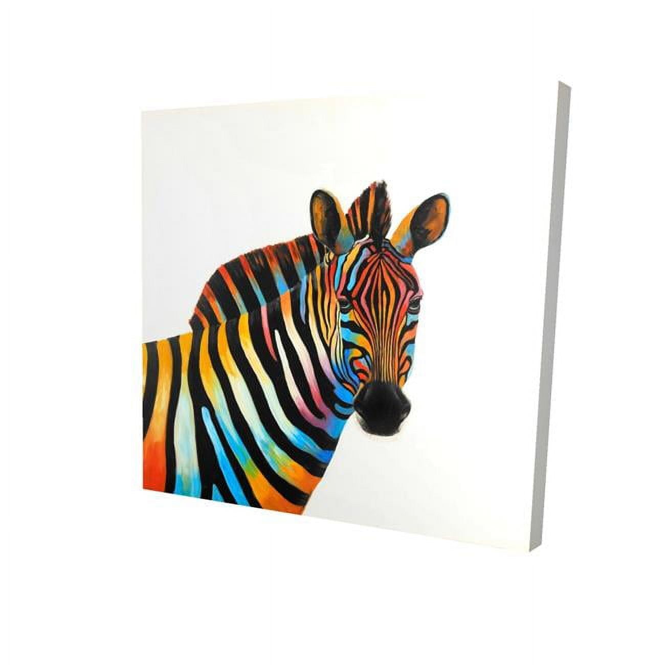 32 x 32 in. Colorful Profile View of A Zebra-Print on Canvas