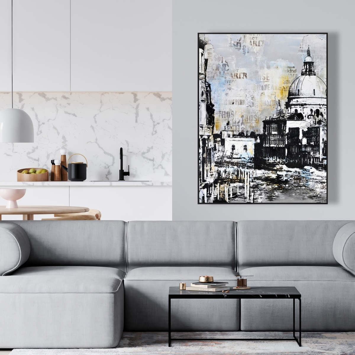 C1FC3648P16D86 36 x 48 in. Basilica of Santa Maria Della Salute - Contemporary Canvas Art