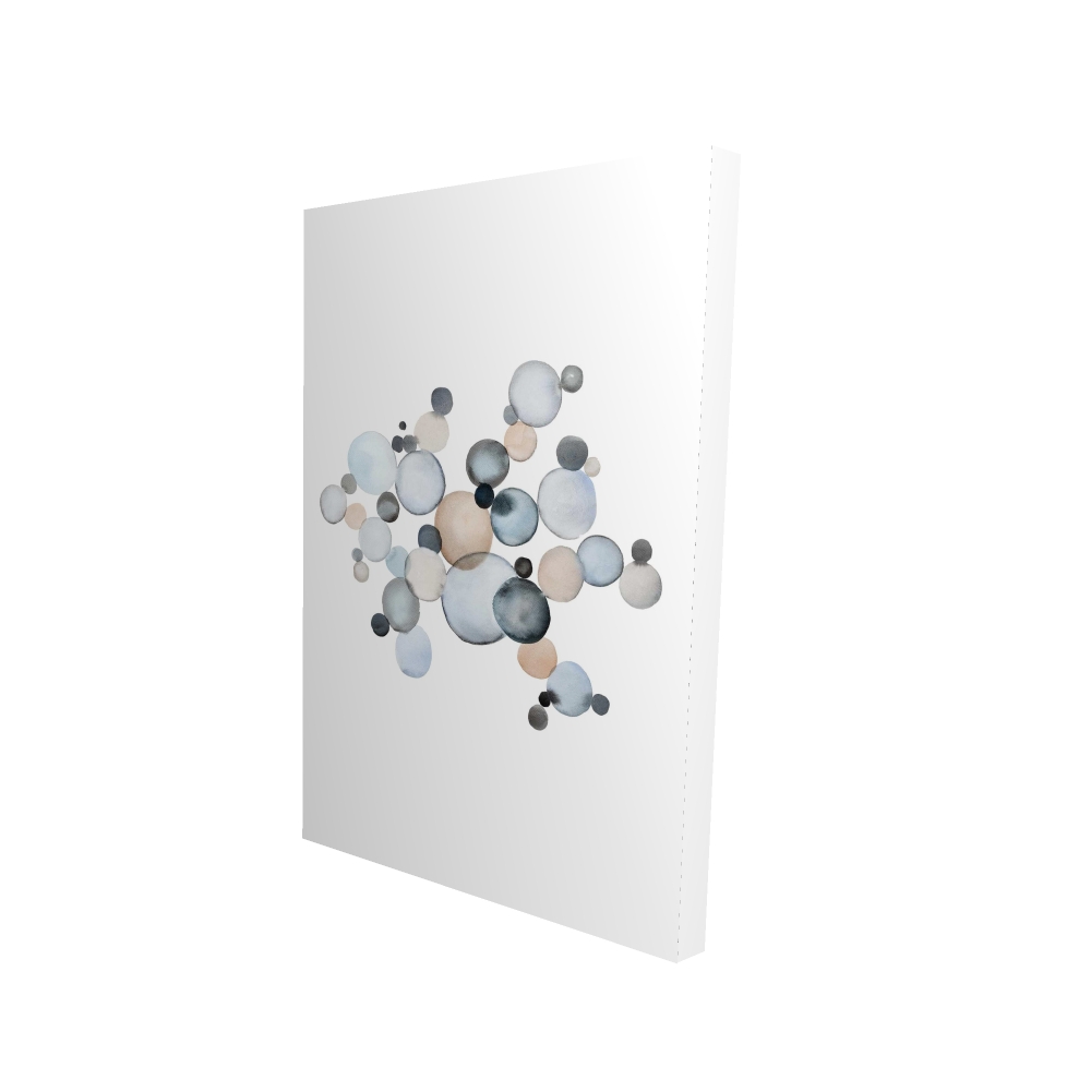 2080-3624-AB65 24 x 36 in. Grayish Bubbles - Blue Abstract Canvas for Home Decor