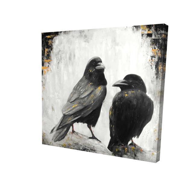 32 x 32 in. Two Crows Birds-Print on Canvas