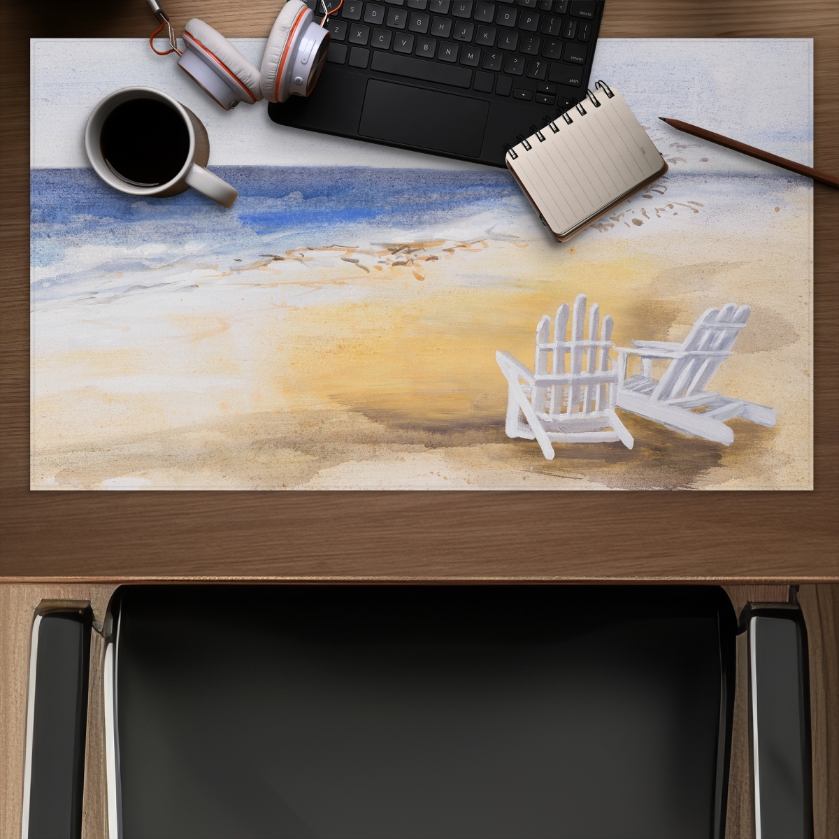 C1DM1424OCIS33 14 x 24 in. Day At the Beach - Coastal White Gaming Mat for Home Decor