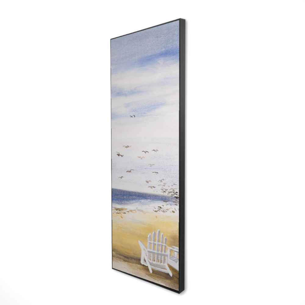 2081-6020-CO14 20 x 60 in. Day At the Beach - Sea Blue Framed Canvas for Home Decor