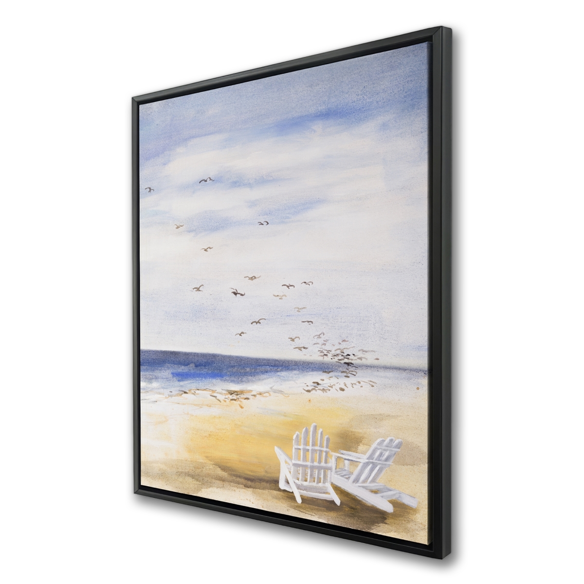 C1FC3648Y9JVQZ 36 x 48 in. Day At the Beach - Scenic Object Framed Canvas for Home Decor