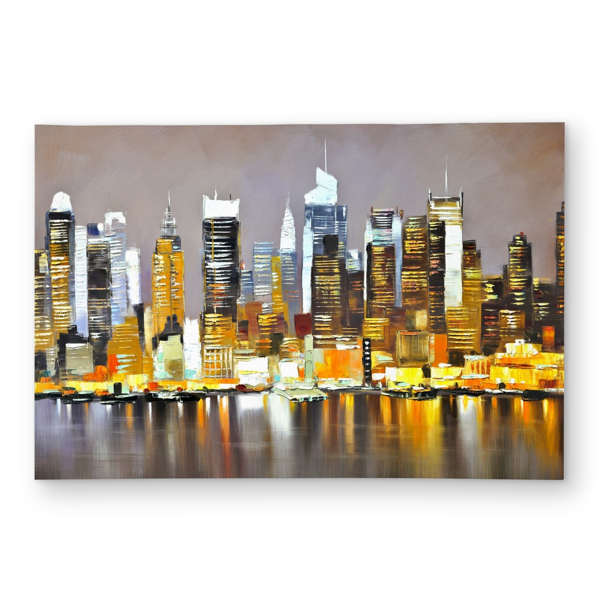 C1ROAR23O71S6M 2 x 3 ft. Texturized Skyscrapers By Night Rug - Building Bedroom Decor - Rectangle