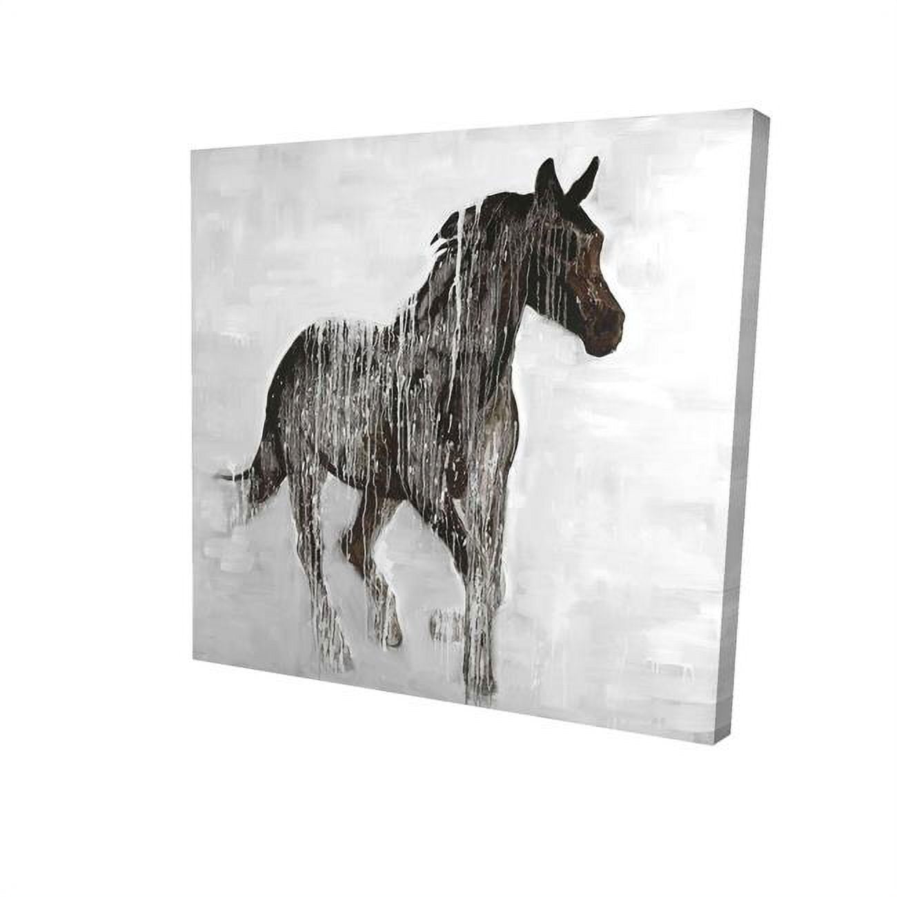 32 x 32 in. Abstract Brown Horse-Print on Canvas