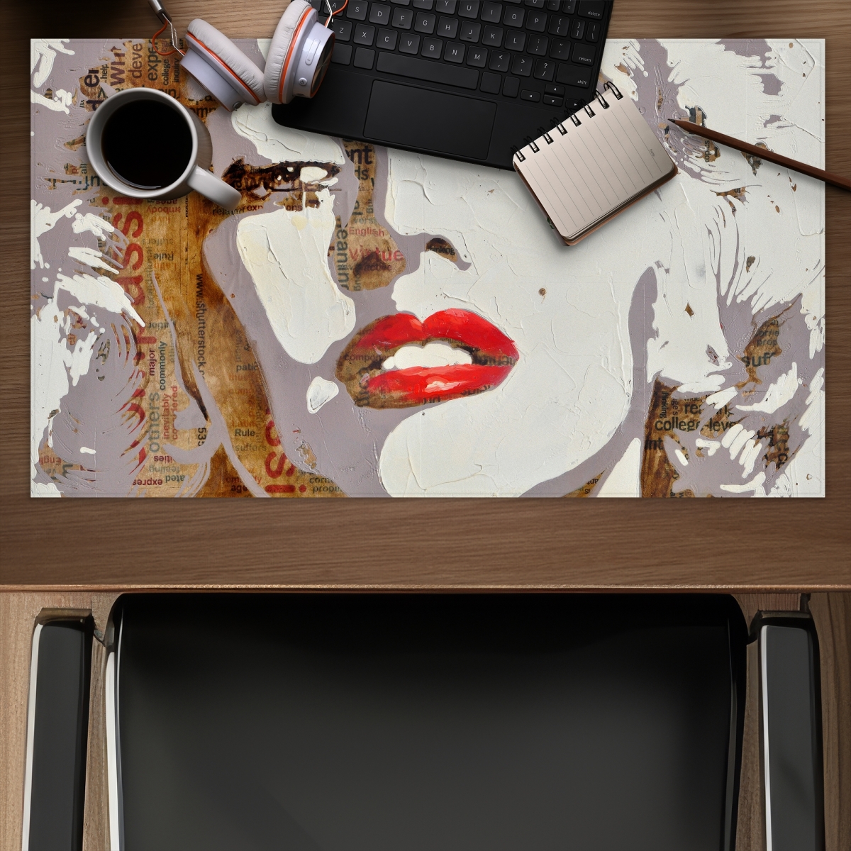 C1DM1424WNOG95 14 x 24 in. Marilyn Monroe Typography Pop Art Gaming Mat - Home Decor