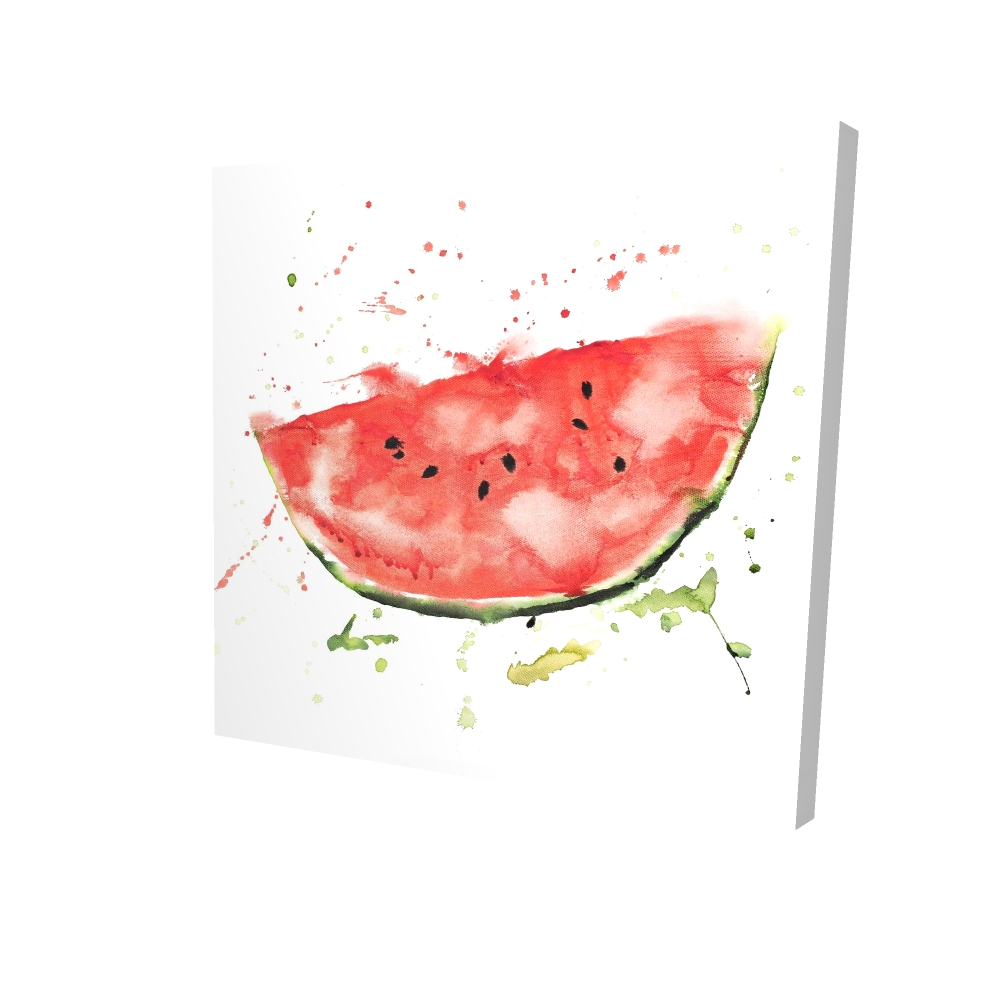 2080-3636-GA105 36 x 36 in. Watermelon Slice - Exotic Red Canvas for Home Decor