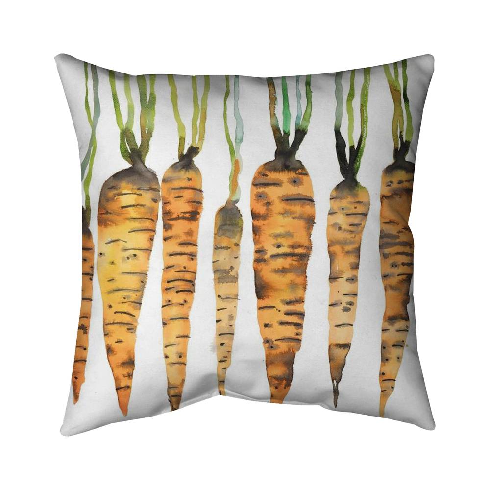 5543-2626-GA106 26 x 26 in. Watercolor Carrots - Modern Kitchen Poly Twill Throw - Decor