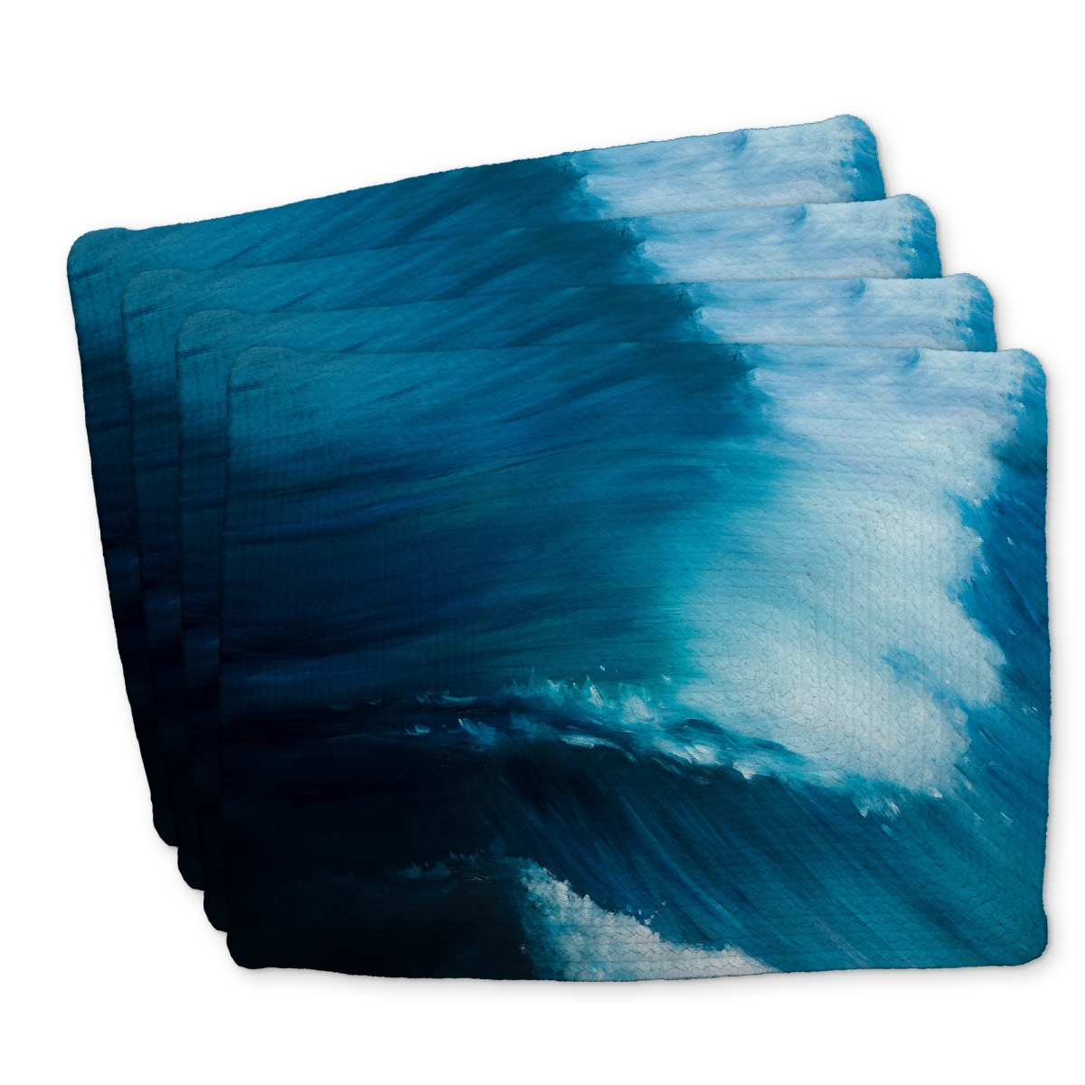 Picture of Begin Home Decor C4BP1418VQS3D2 14 x 18 in. Unleashed Sea Braided Polyester Placemat - Home Decor Essential - Set of 4