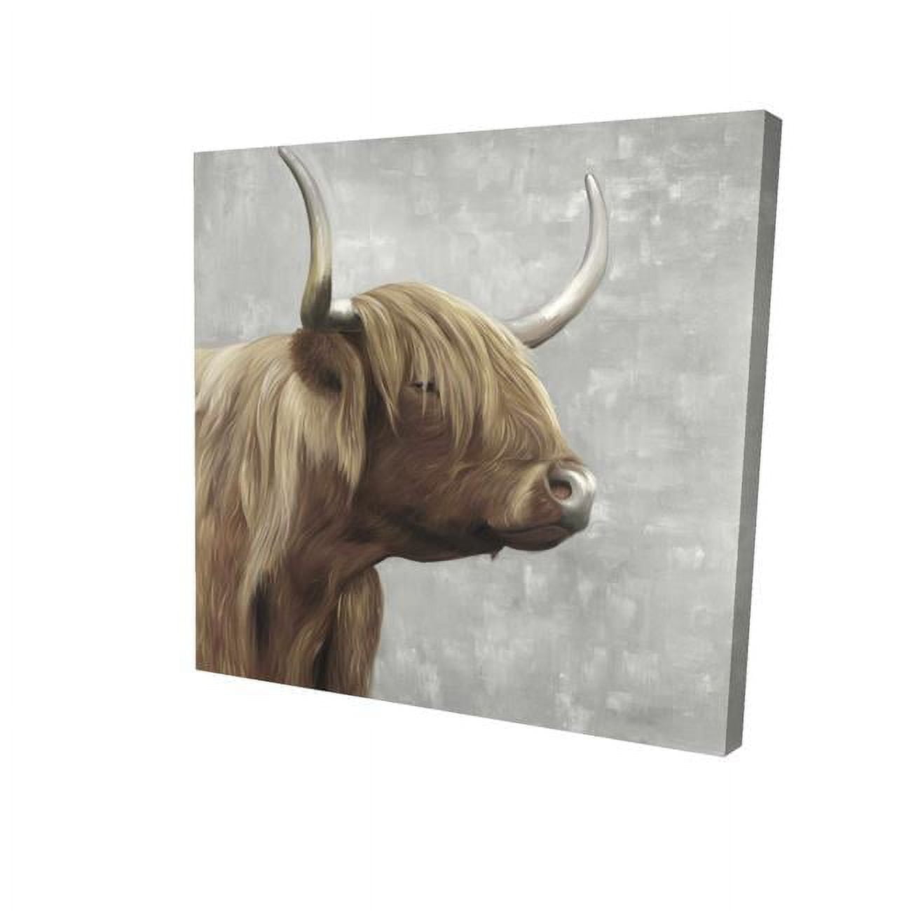 32 x 32 in. Beautiful Desaturated Higland Cattle-Print on Canvas