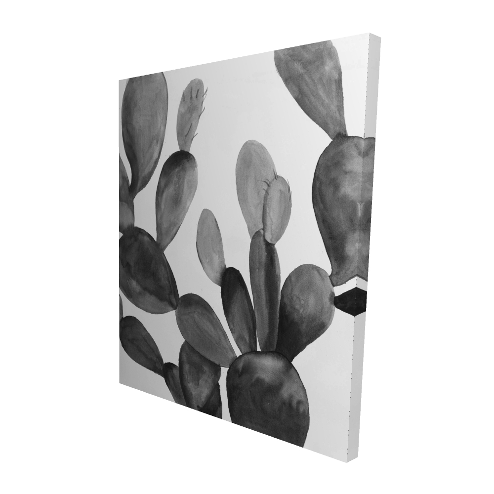 2080-6048-FL288 48 x 60 in. Grayscale Cactus - Exotic Canvas for Home Decor - Unique Art