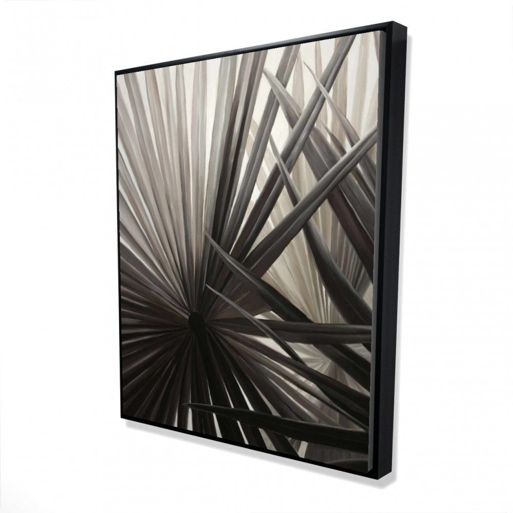 2081-6048-FL293 48 x 60 in. Grayscale Tropical Plants - Botanical Framed Canvas Decor