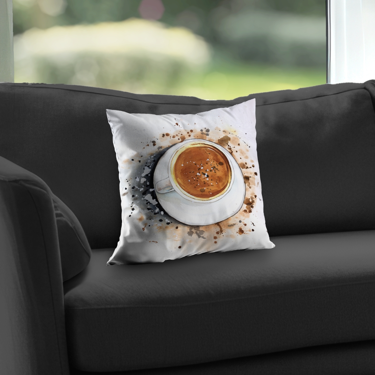 C1PC1414UKXP5X 14 x 14 in. Cappuccino Refreshing - Brown Poly Twill Throw for Home Decor