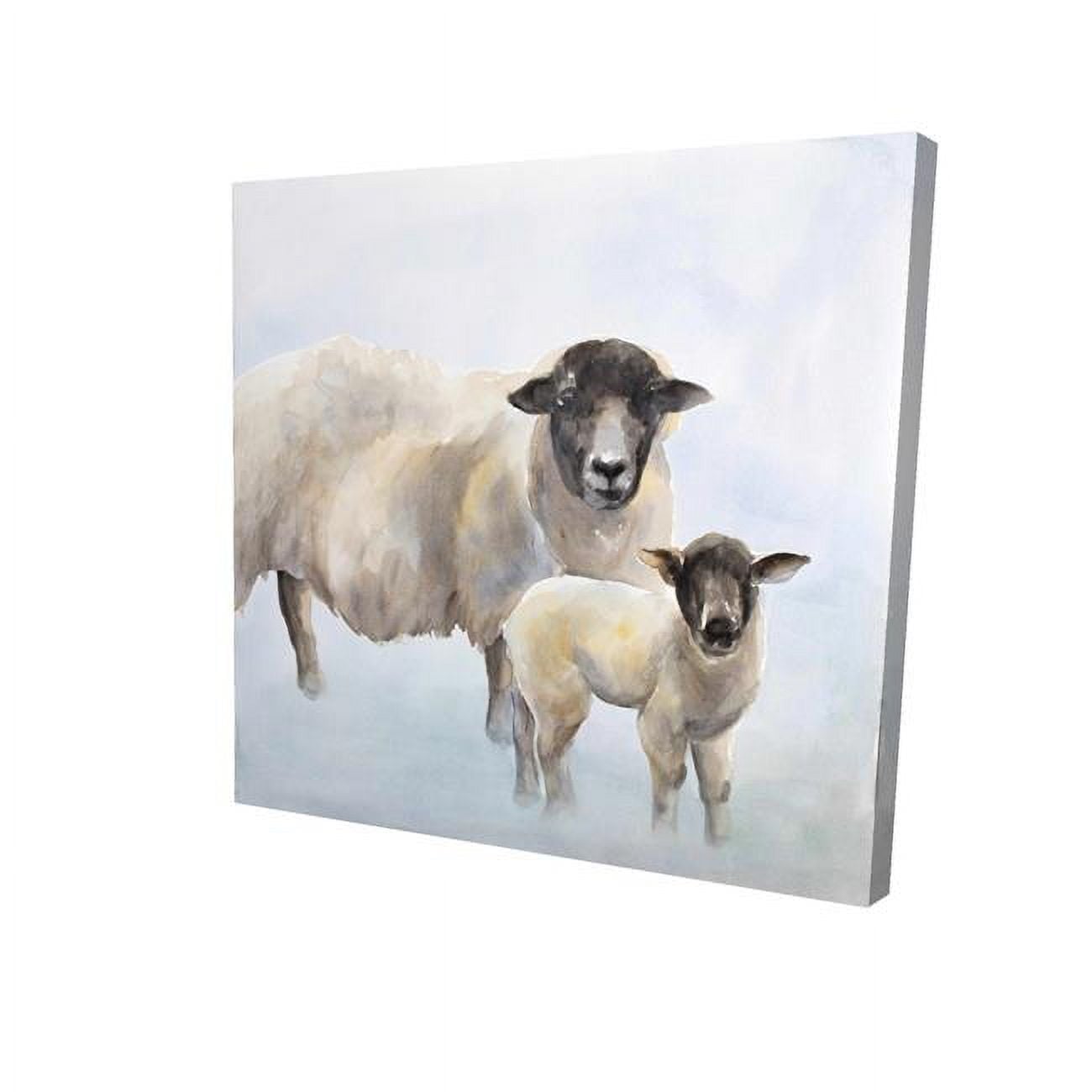 32 x 32 in. Sheep & Its Baby-Print on Canvas