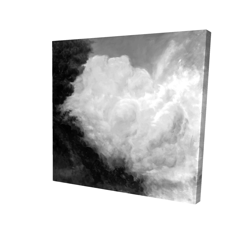 2080-0808-LA60-2 8 x 8 in. Dark Monochrome Clouds Canvas - Mountains Landscape Wall Art