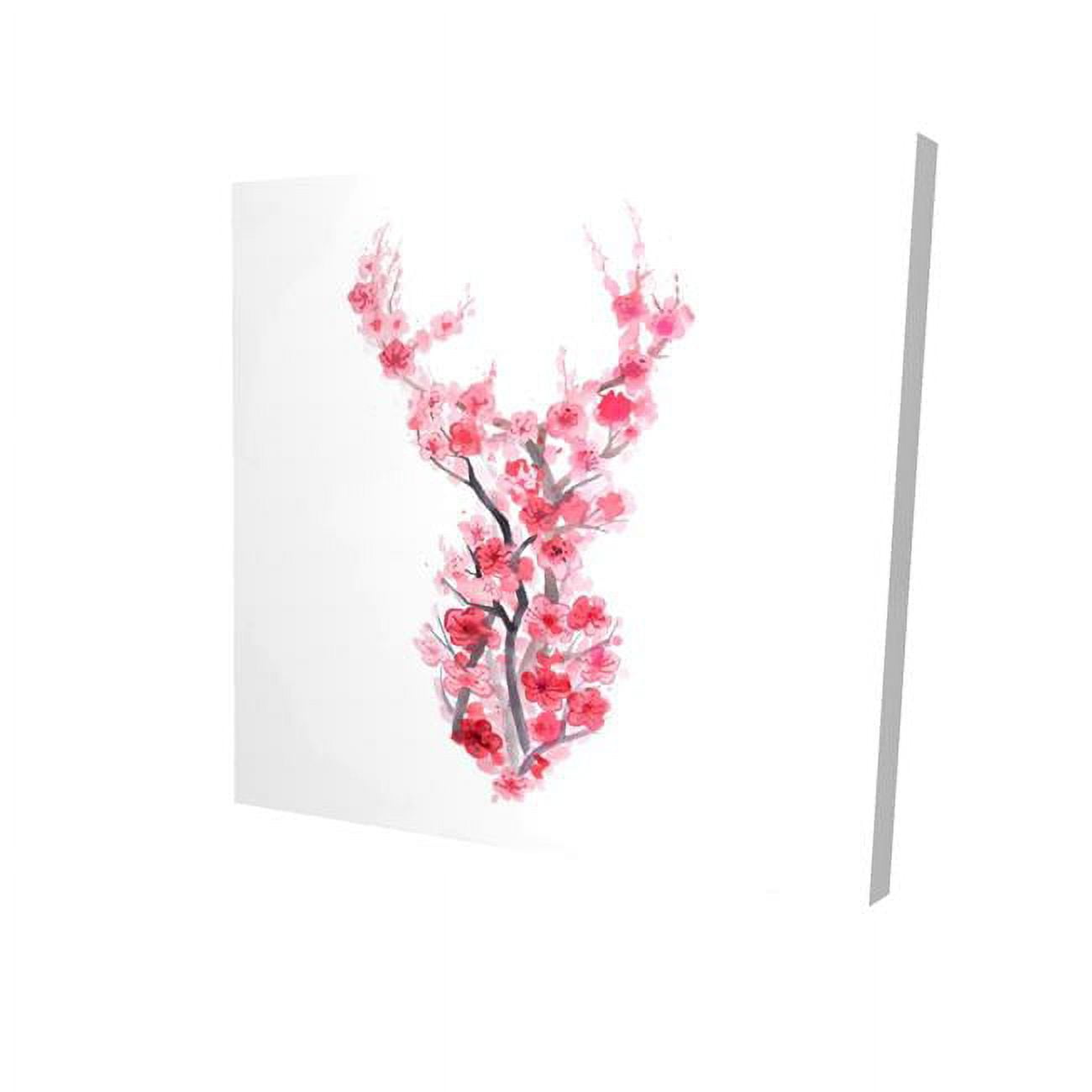 32 x 32 in. Deer In Cherry Blossoms-Print on Canvas