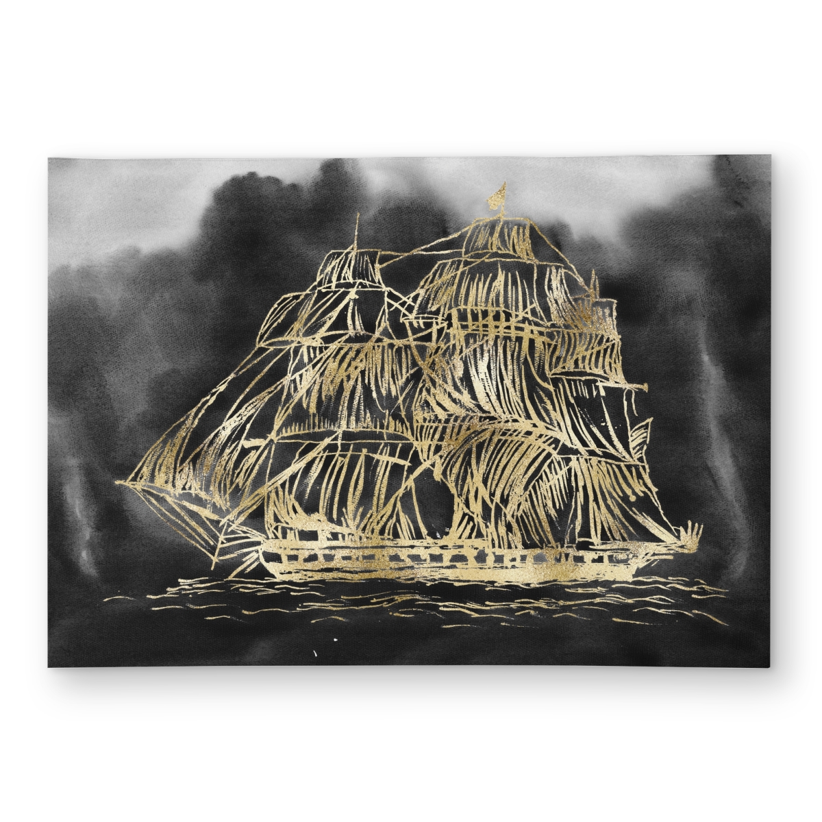 C1ROAR577T7HCB 5 x 7 ft. Old Sailing Ship Coastal Boat Outdoor Area Rug - Home Decor - Rectangle