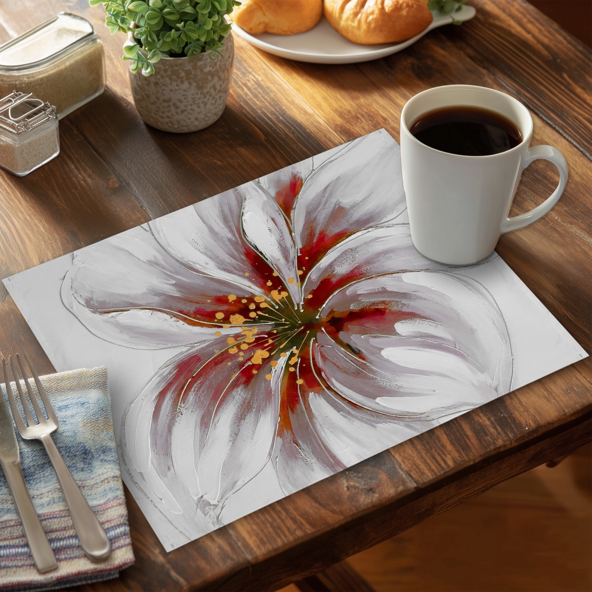 Picture of Begin Home Decor C4PP1418SX2DW9 14 x 18 in. Resplendent Pink Orchid Polyester Placemat - Home Decor - Set of 4