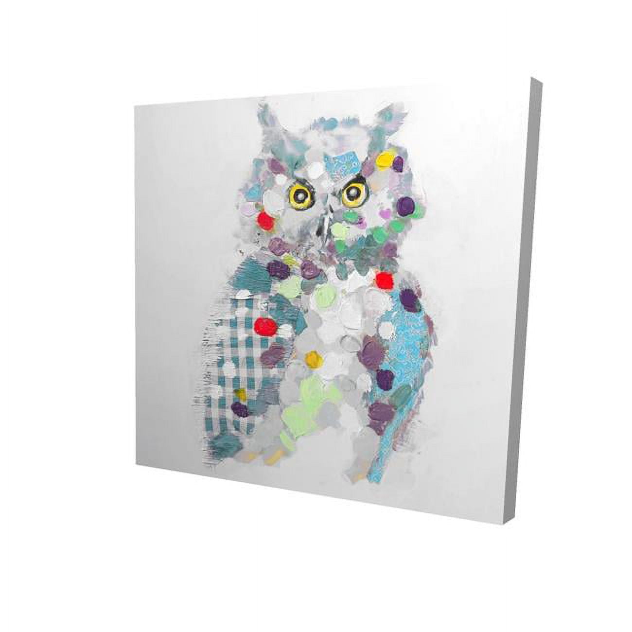 32 x 32 in. Textured Abstract Owl-Print on Canvas